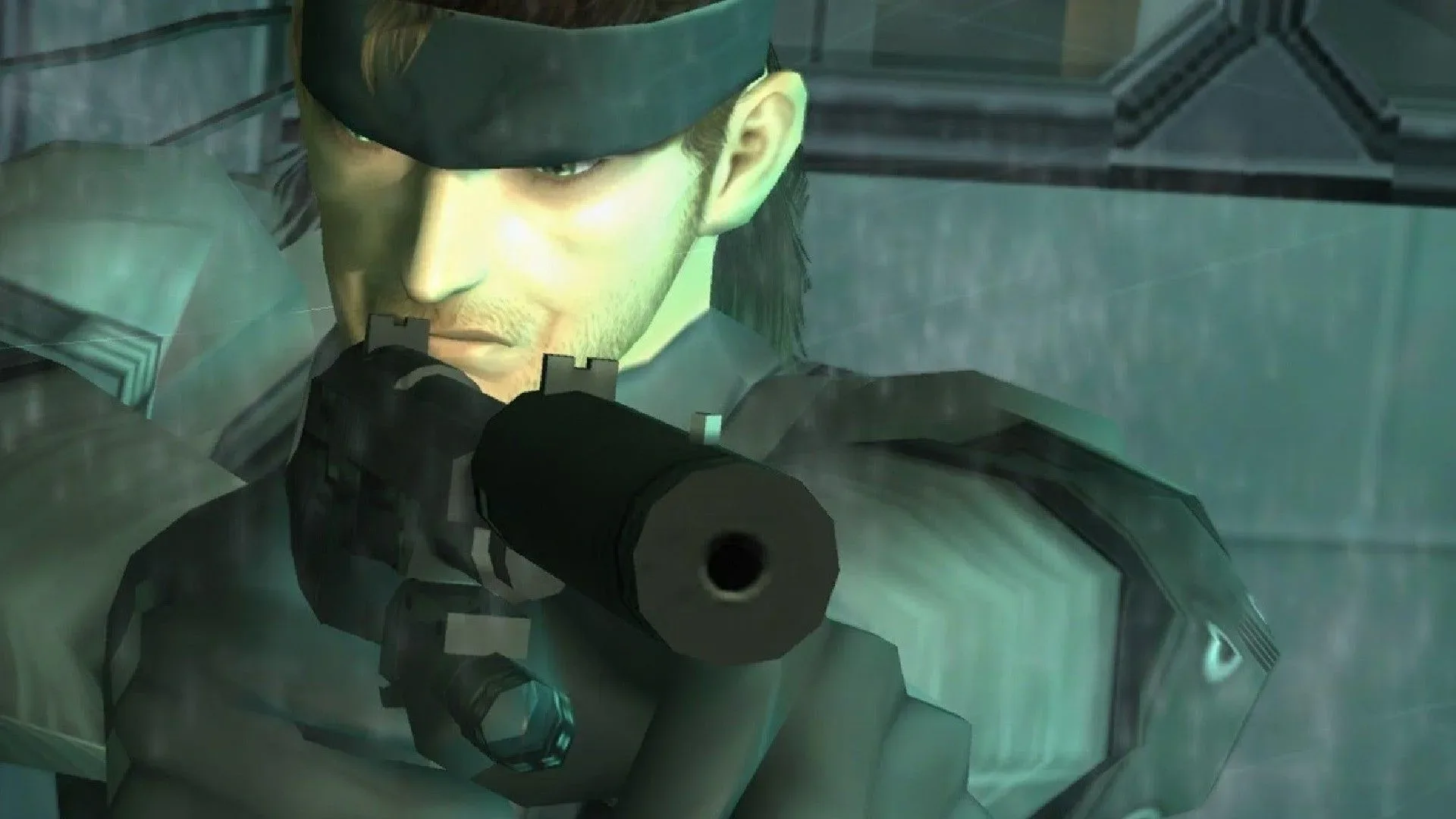 Solid Snake in Metal Gear Solid 2's Tanker chapter