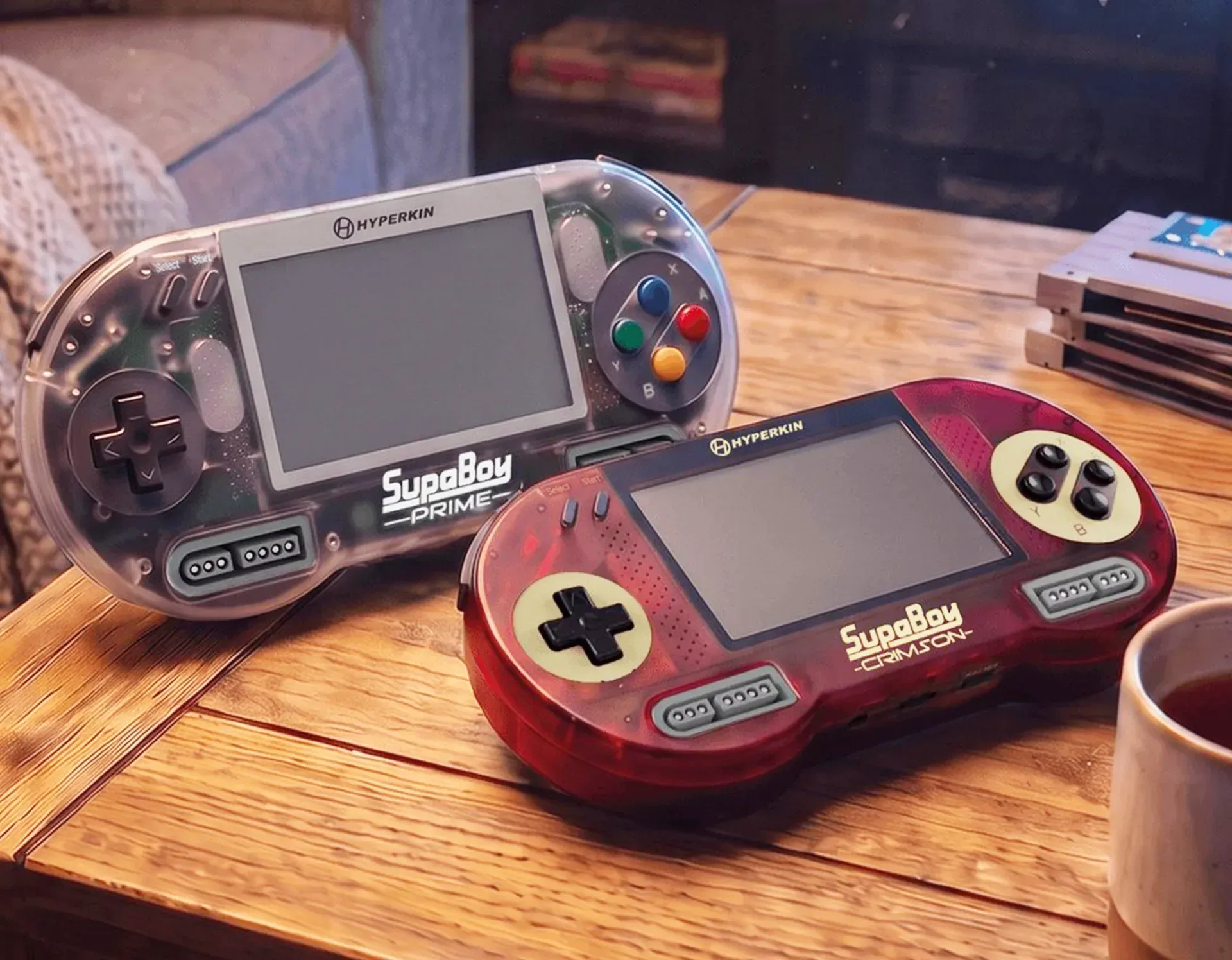 SupaBoy S with Super Nintendo cartridge slot and front controller ports