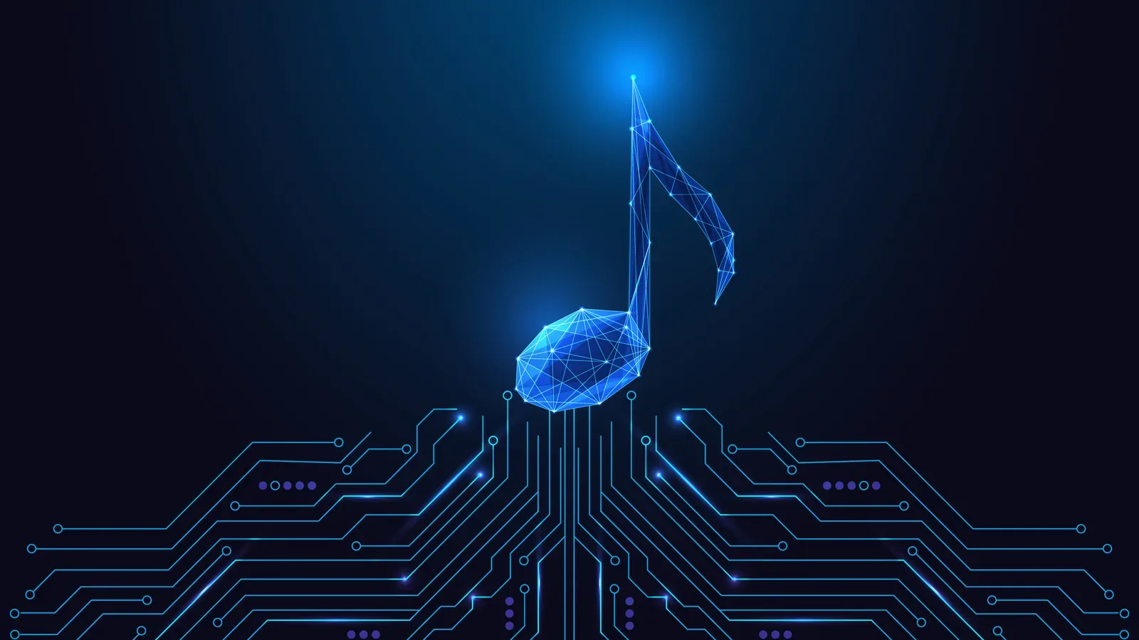Conceptual licensed AI music creation interface with remix and mashup controls