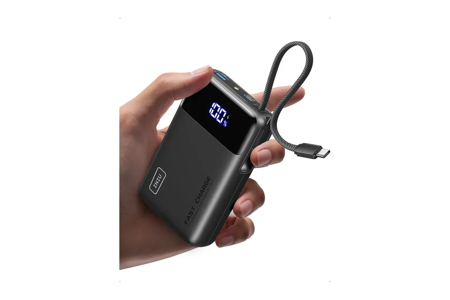 INIU 20,000mAh portable charger with USB-C and two USB-A ports