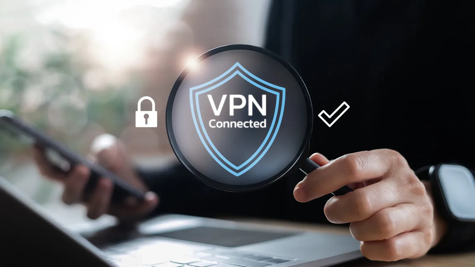 A gamer adjusting VPN and network settings on a PC before an online match