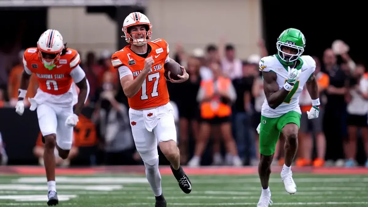 Texas quarterback Arch Manning celebrates after Texas defeated Ohio State