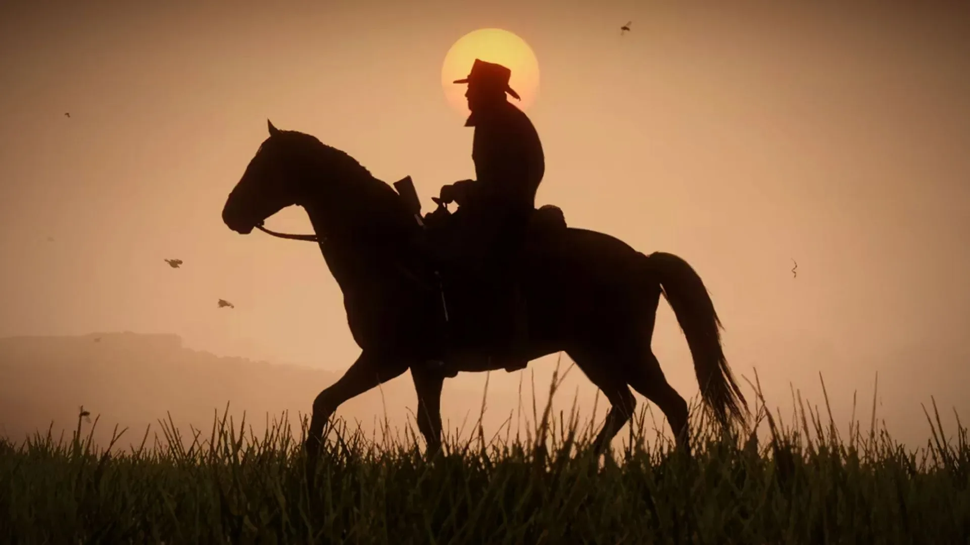 Arthur Morgan standing in the Red Dead Redemption 2 frontier