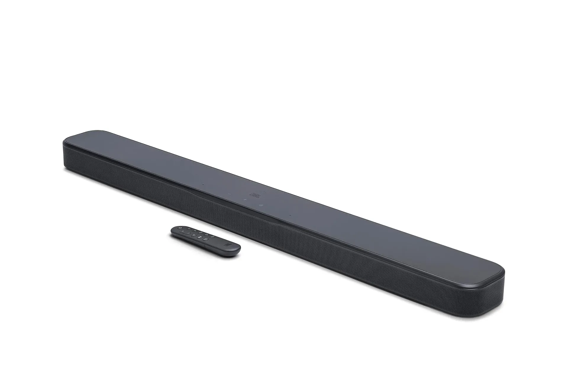 JBL Bar 300MK2 soundbar positioned beneath a television in a gaming setup