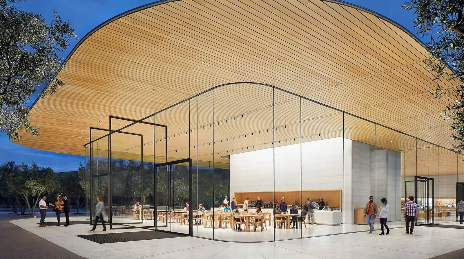 Apple Park Visitor Center exterior in Cupertino, California
