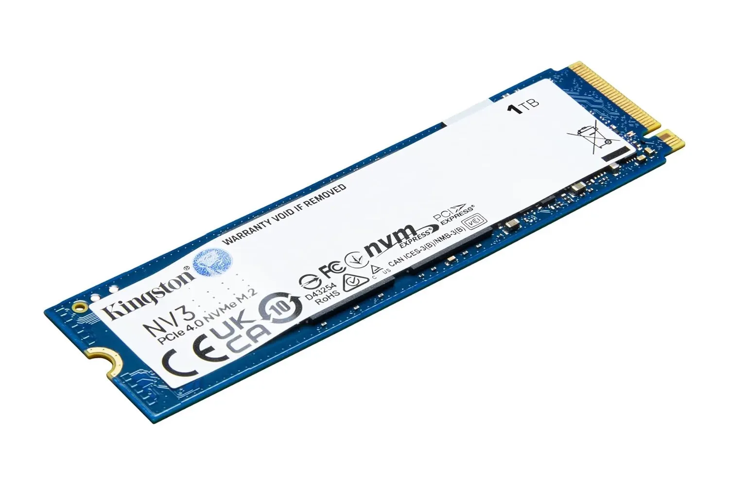 Kingston NV3 1TB single-sided M.2 2280 NVMe SSD
