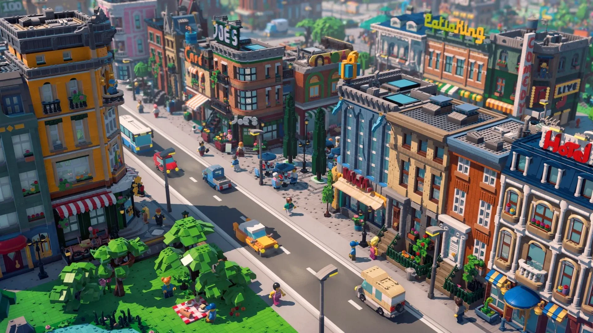 Lego Skylines rural island settlement with modular homes and decorations