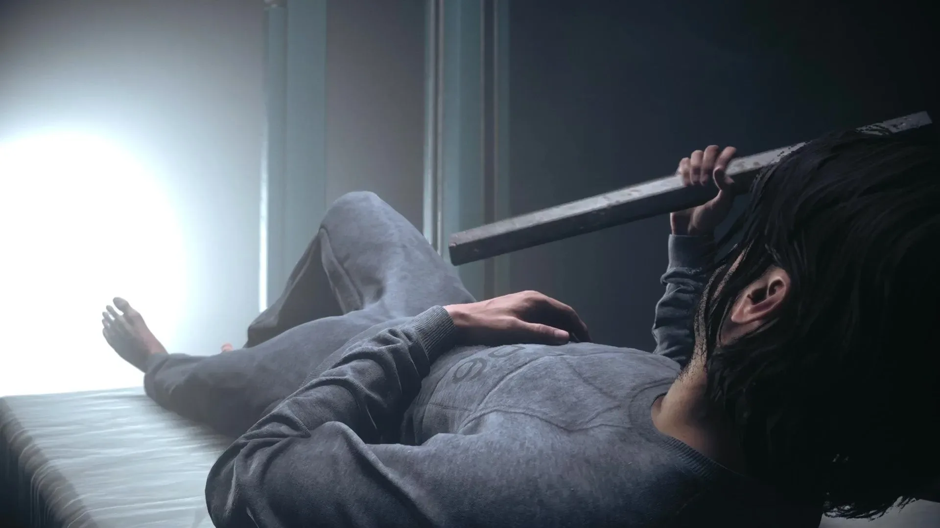 Dylan holds his weapon after choosing an Aberrant Form in Control Resonant