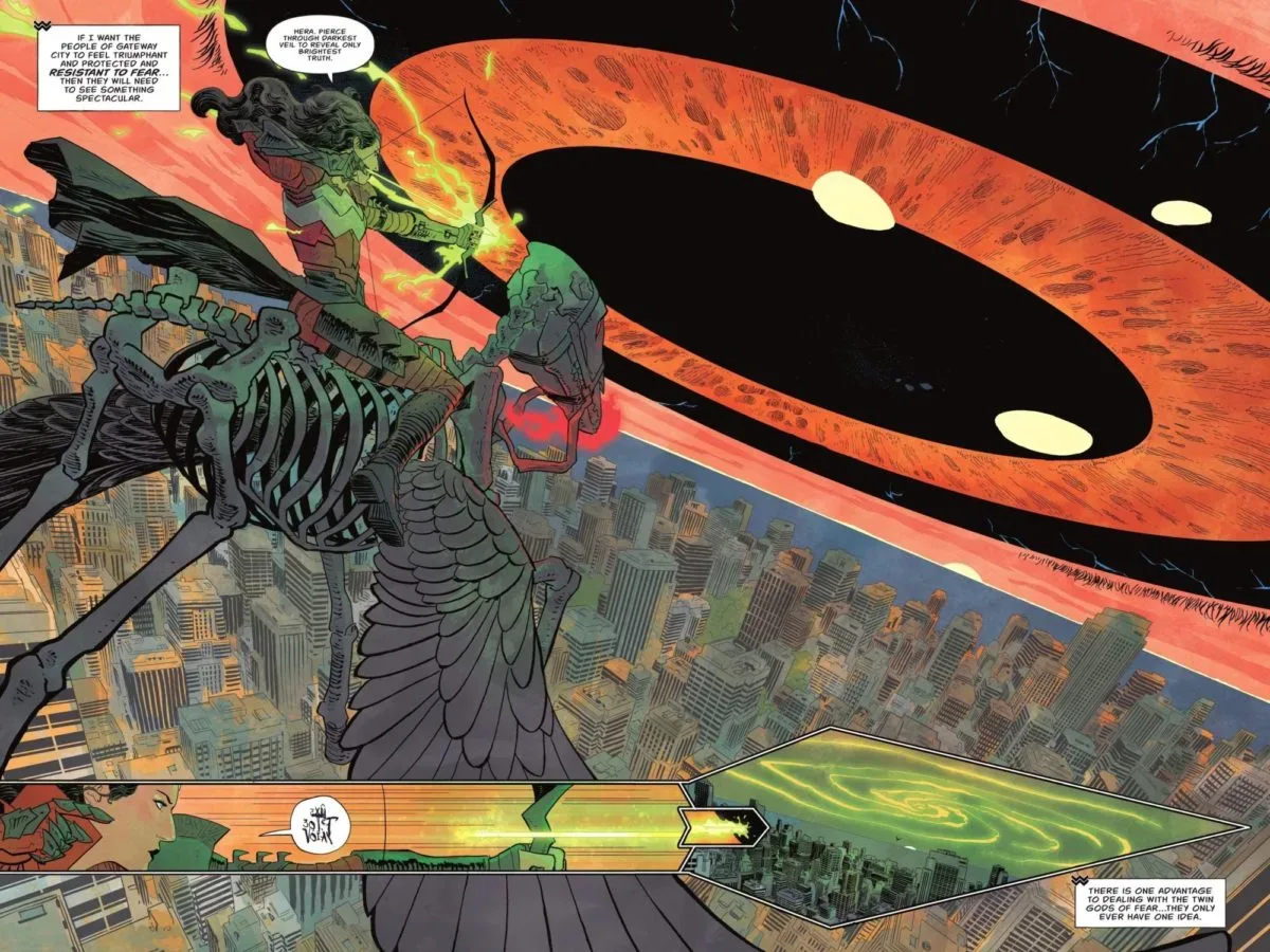 Absolute Wonder Woman #24 shows Diana confronting gods of fear in Gateway City