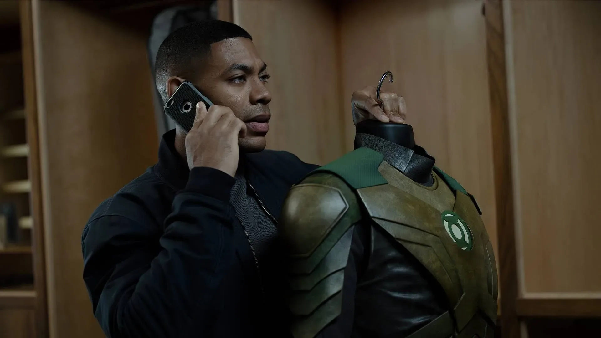 Aaron Pierre as John Stewart in Lanterns during a tense interrogation scene