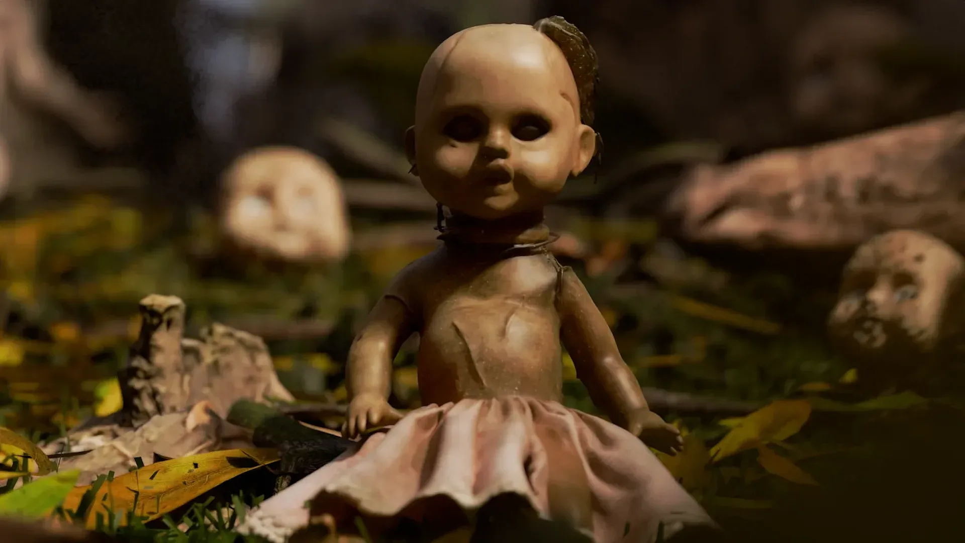 A recreated doll image beside a discoverable real photograph in Where Dolls Hang