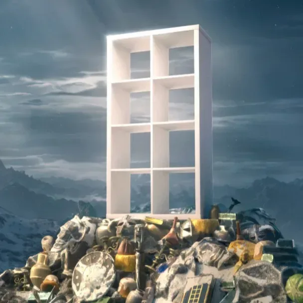 Kallax Storageborn, an IKEA Kallax bookcase companion in The Elder Scrolls V: Skyrim