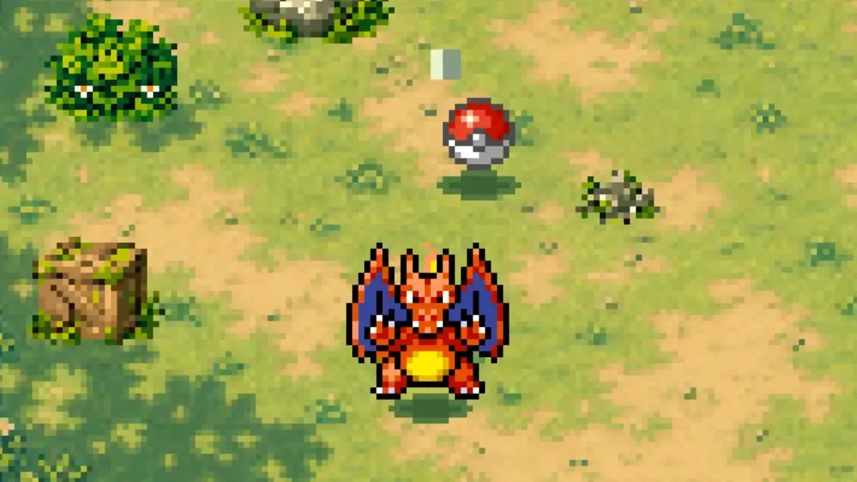 Pokémon Emerald Arena real-time battle interface showing an arena encounter