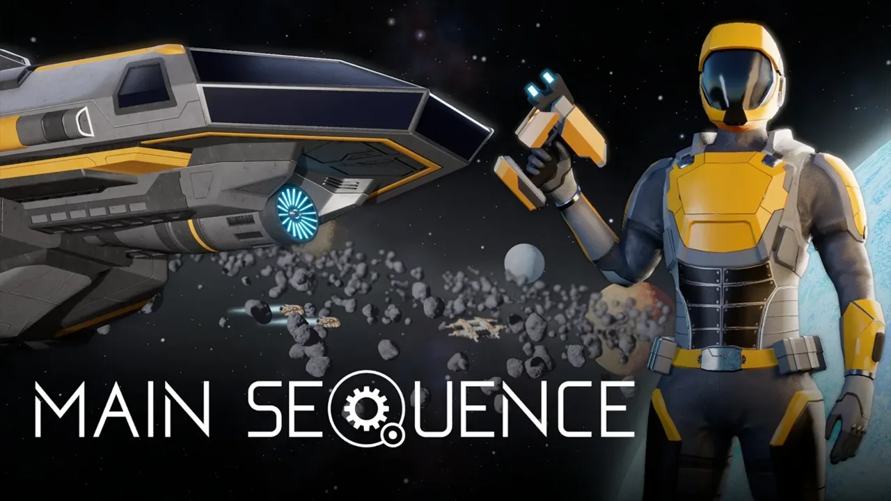 Main Sequence spaceship approaching an asteroid belt mining operation