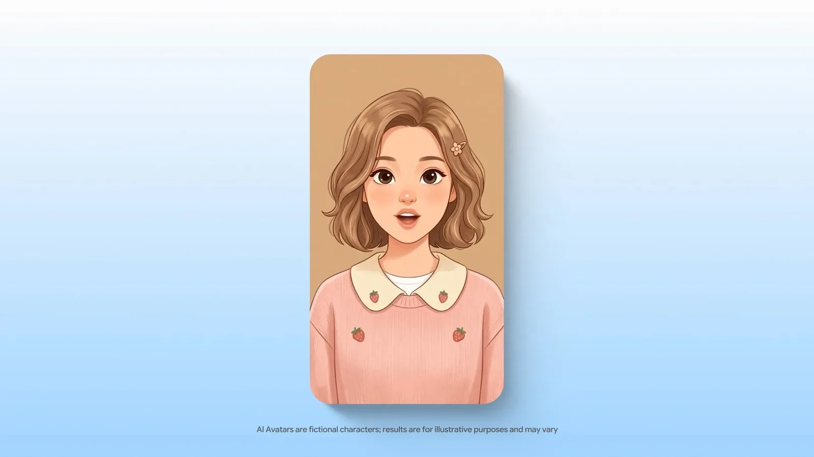 A stylized AI avatar speaking during a Gemini Enterprise support conversation