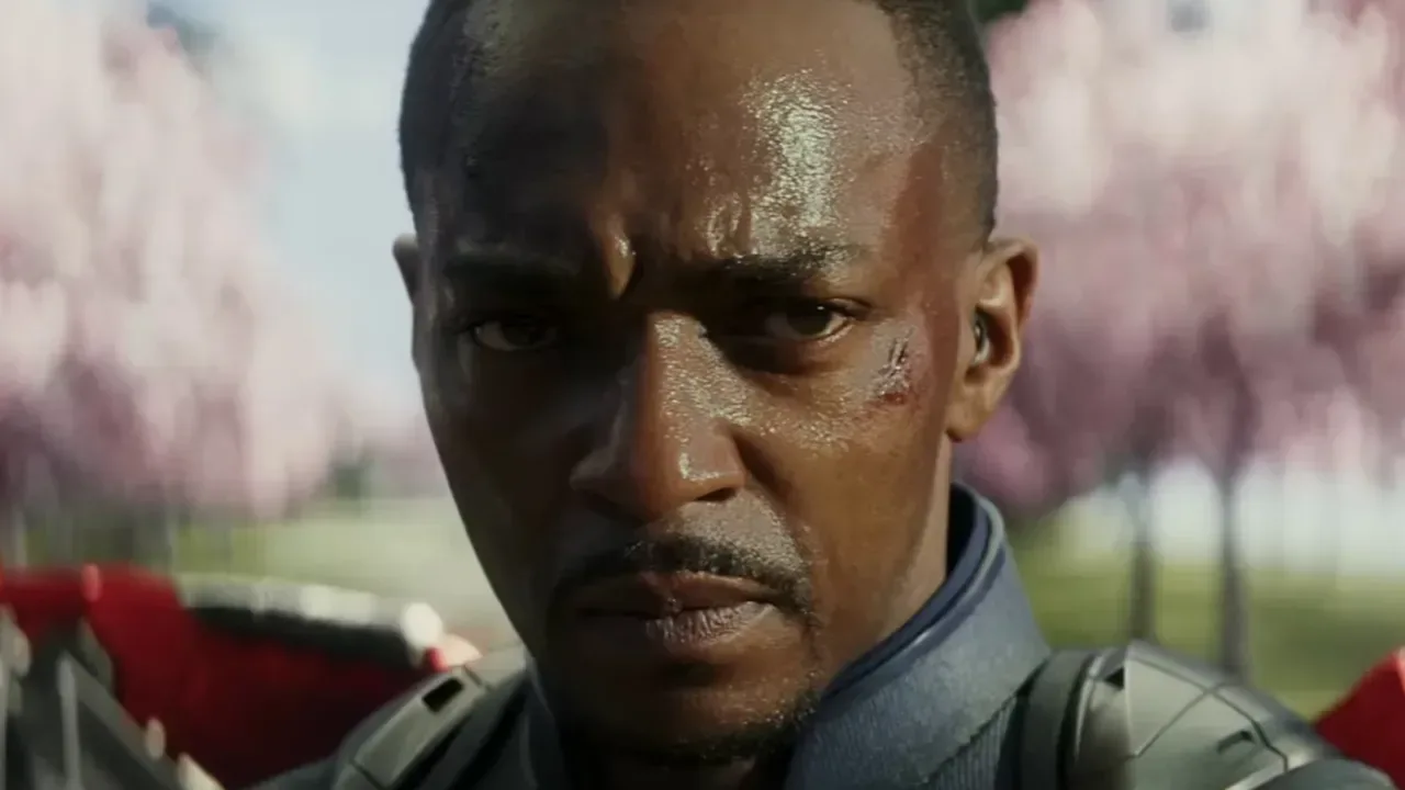 Sam Wilson and Steve Rogers during Captain America’s shield handoff