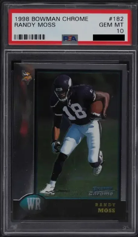PSA 10 1998 Bowman Chrome Randy Moss rookie card