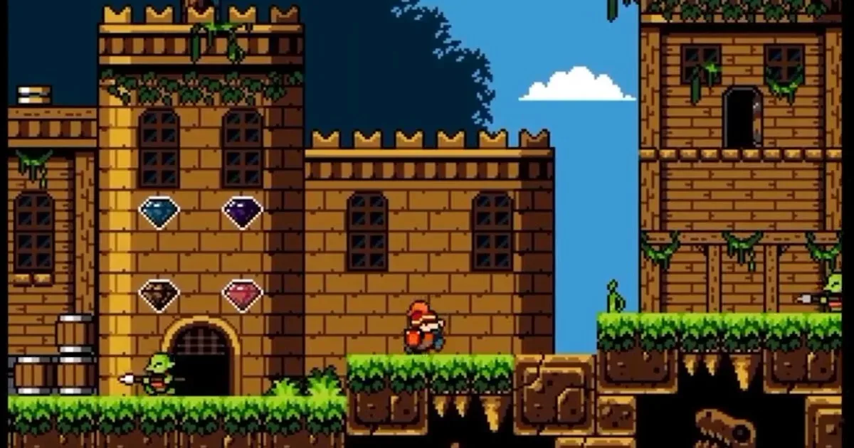 Amiga 500 homebrew game with hidden areas and experience-based progression