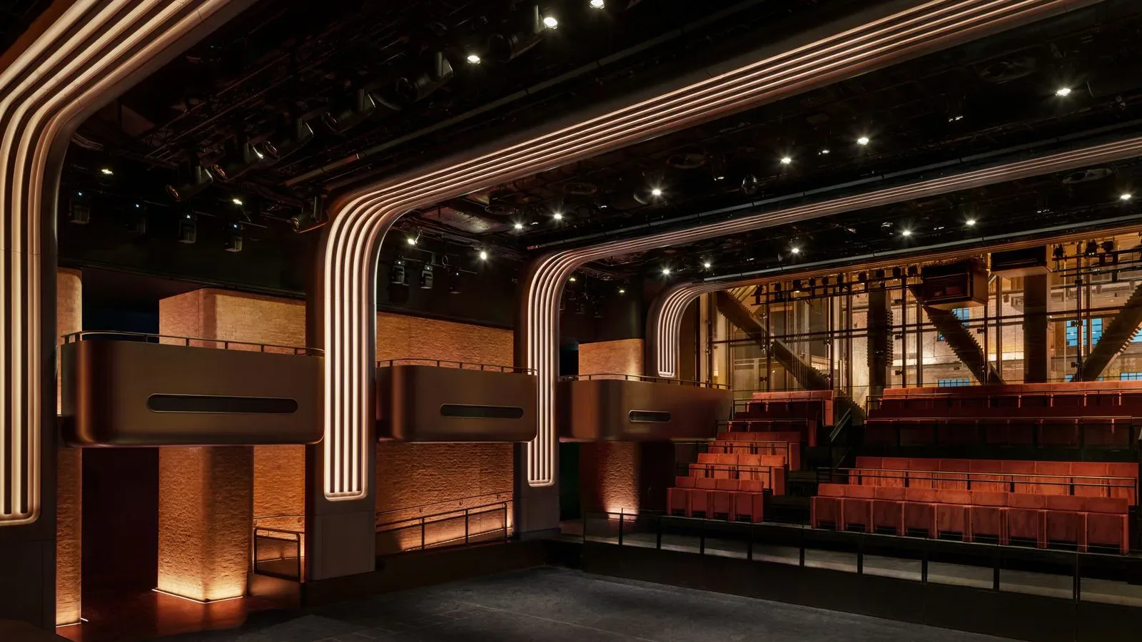 Apple Music Hall stage with Spatial Audio speaker system