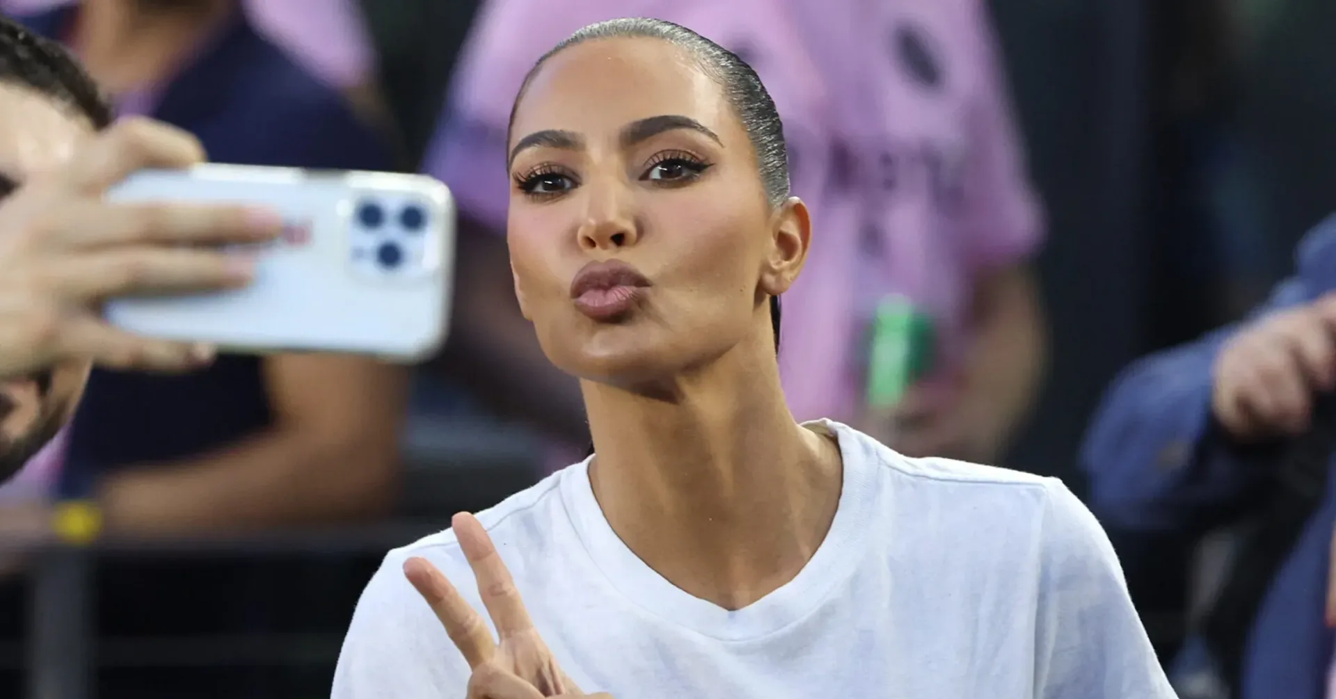 Kim Kardashian at a public event following the Paris robbery case