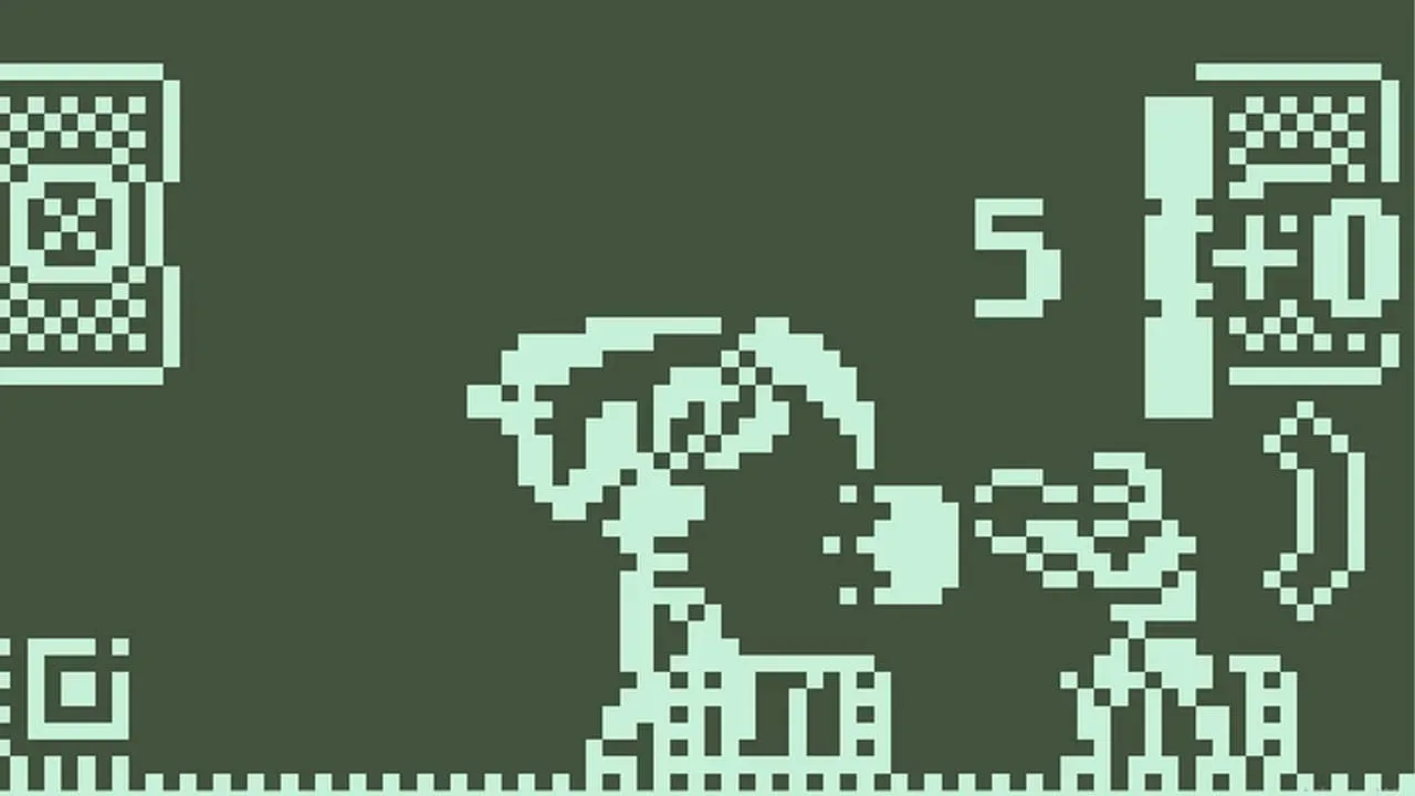 Firing at an enemy with game graphics from a Nokia 3310