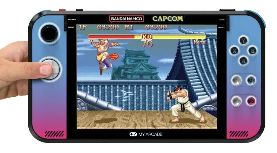 Gamestation Retro Go portable system featuring licensed Capcom and Bandai Namco games