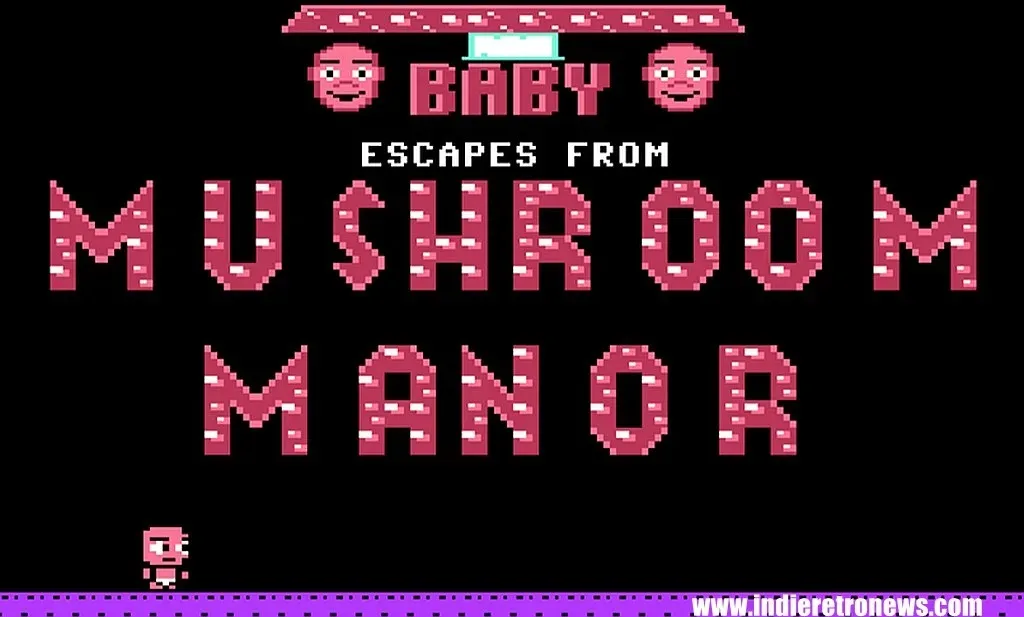 Commodore 64 puzzle adventure inventory menu in Baby Escapes From Mushroom Manor