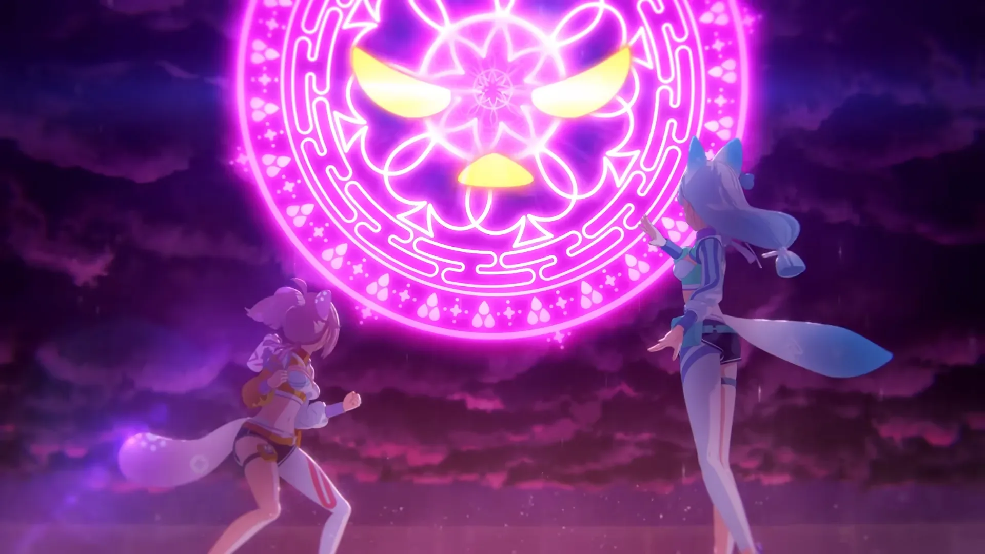Ame no Chi Hare Onna artwork featuring Hare Onna and Kumorin in a modern Japanese setting