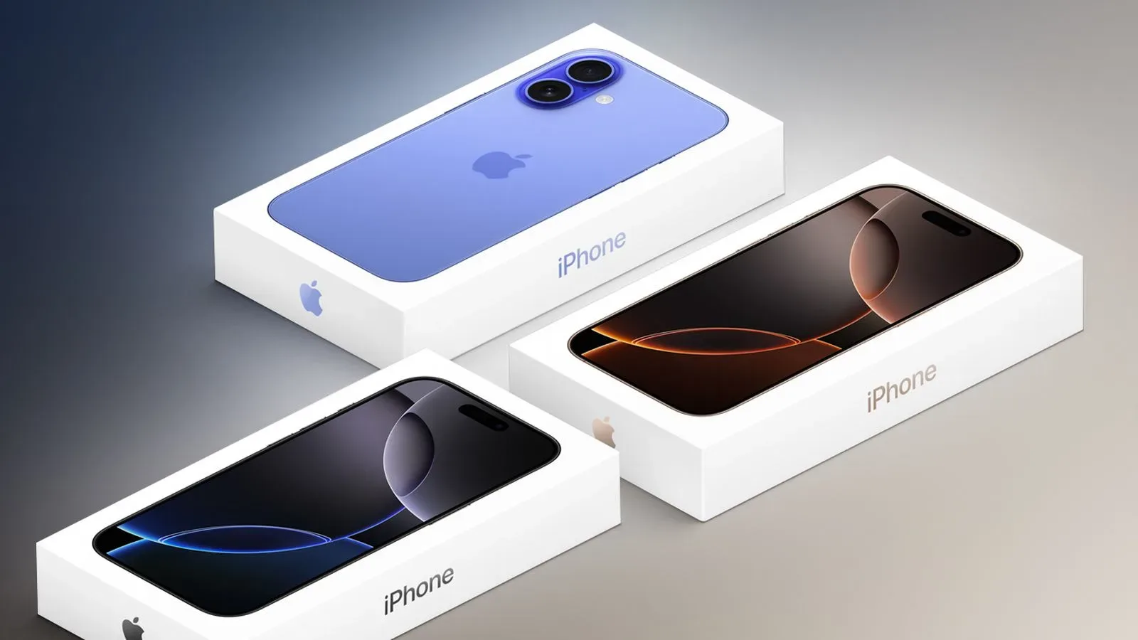 Sealed iPhone retail box being checked at a store return counter