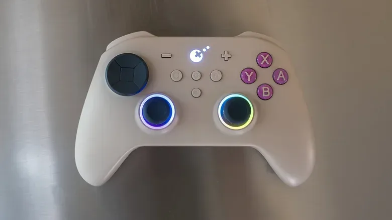 GuliKit TT Pro controller with RGB lights around the sticks.