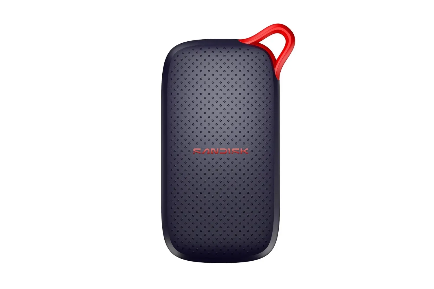 SanDisk 2TB portable SSD connected by USB-C cable