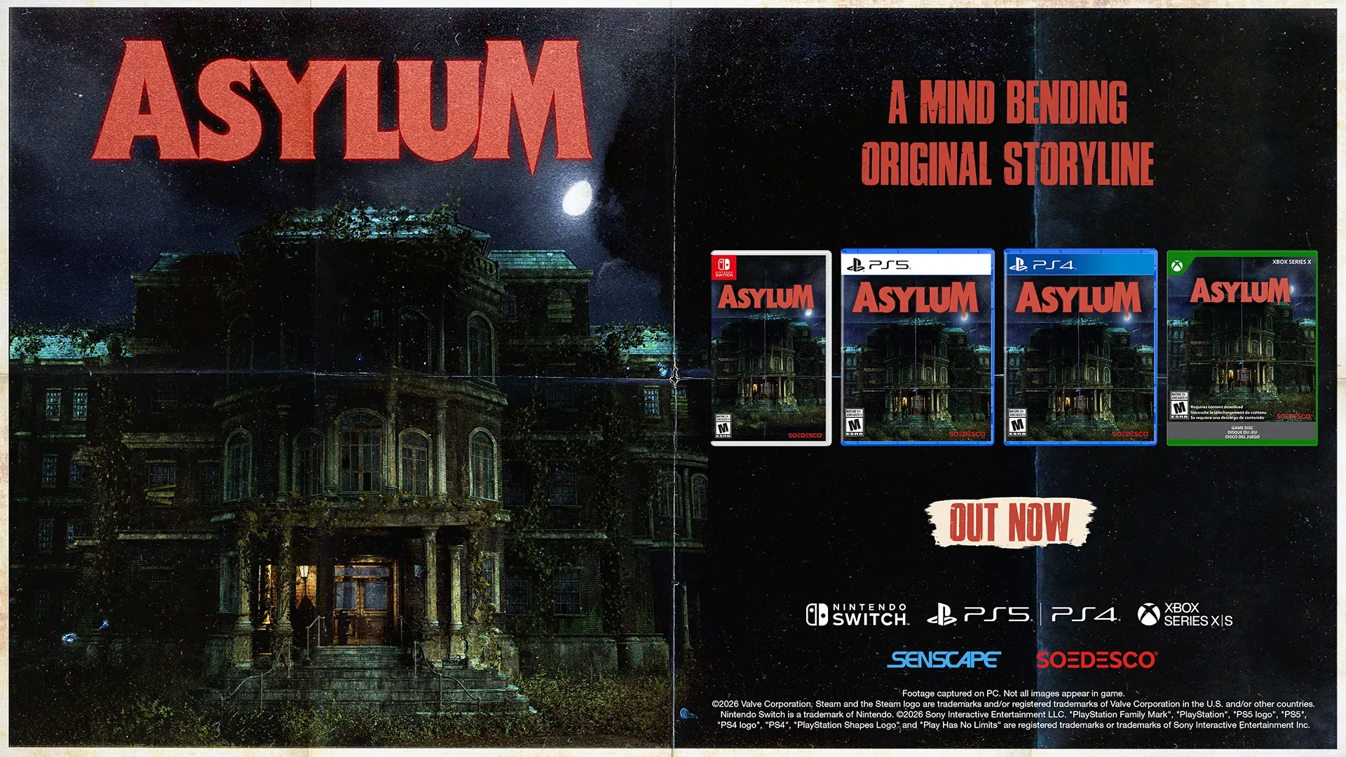 Asylum supernatural psychological horror game set in Hanwell Mental Institute