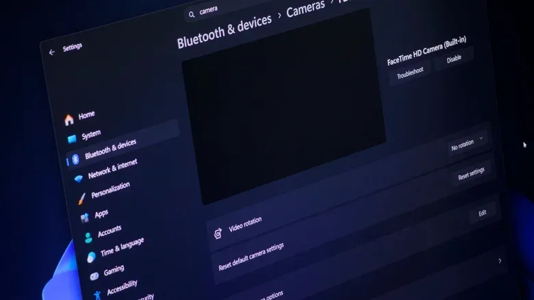 The Windows 11 webcam settings screen.