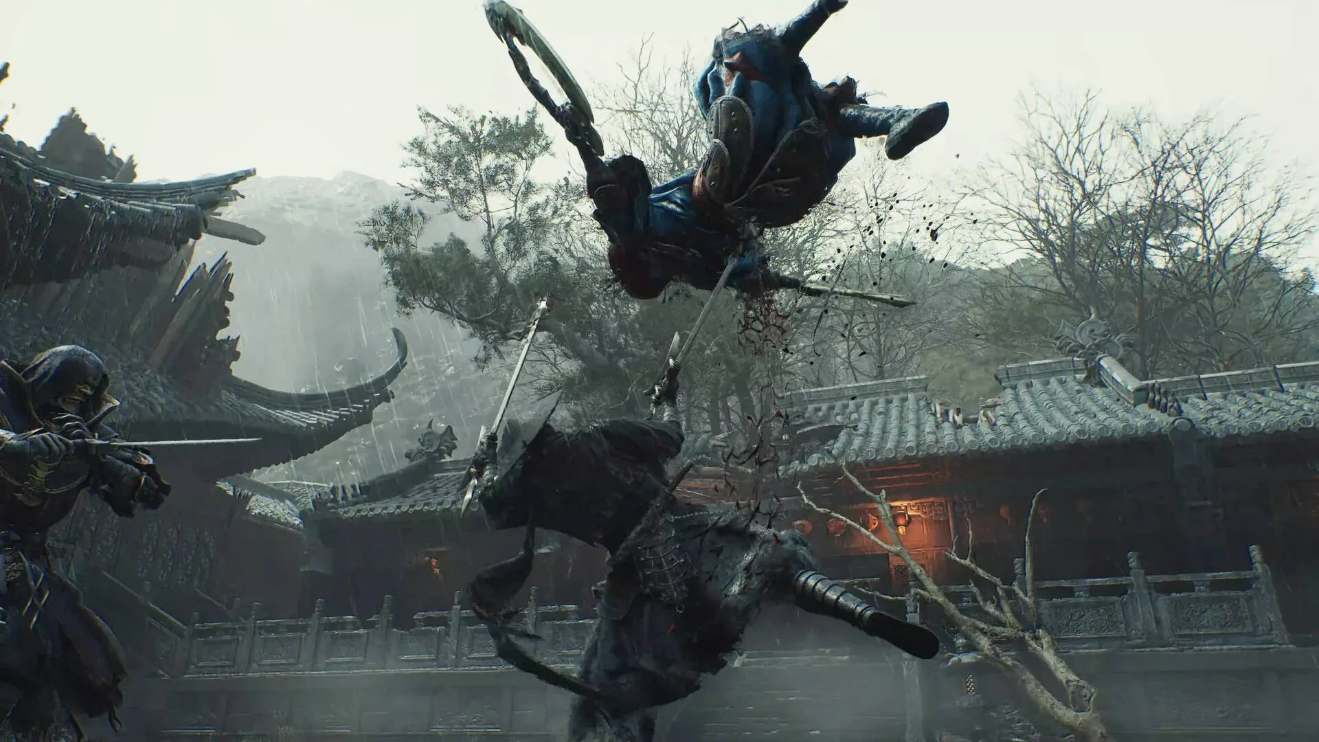 Phantom Blade Zero character engaging an enemy in a martial-arts action sequence