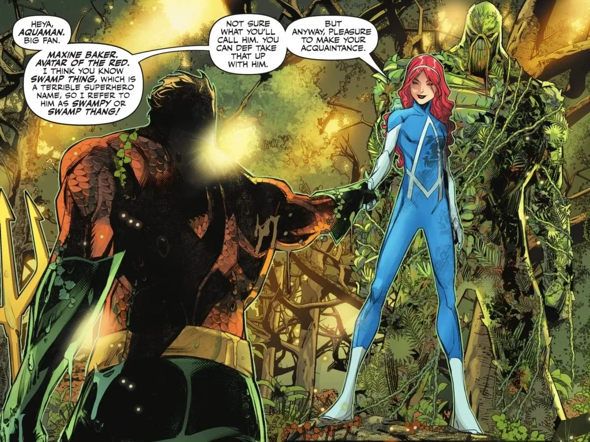 Aquaman appears as the Avatar of the Blue in Emperor Aquaman #22