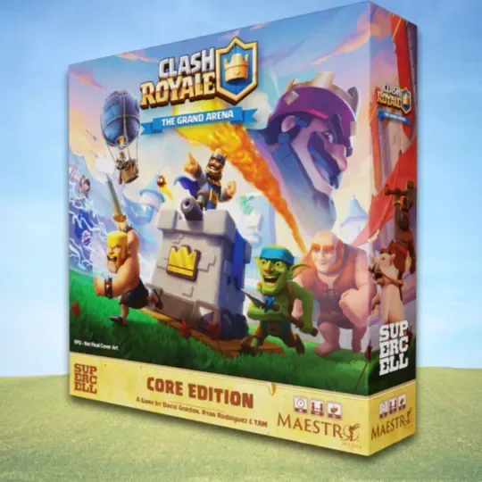 Clash Royale: The Grand Arena core game preview render showing the tabletop board and card components
