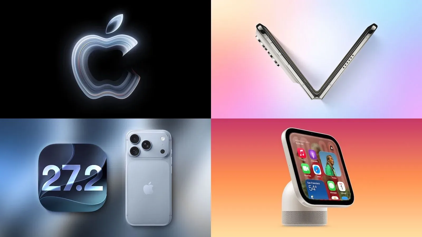 Apple iPhone Duo displayed open in its foldable form factor