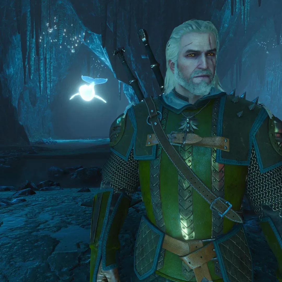 A snow-covered Kaer Morhen vision involving Eredin in The Witcher 3