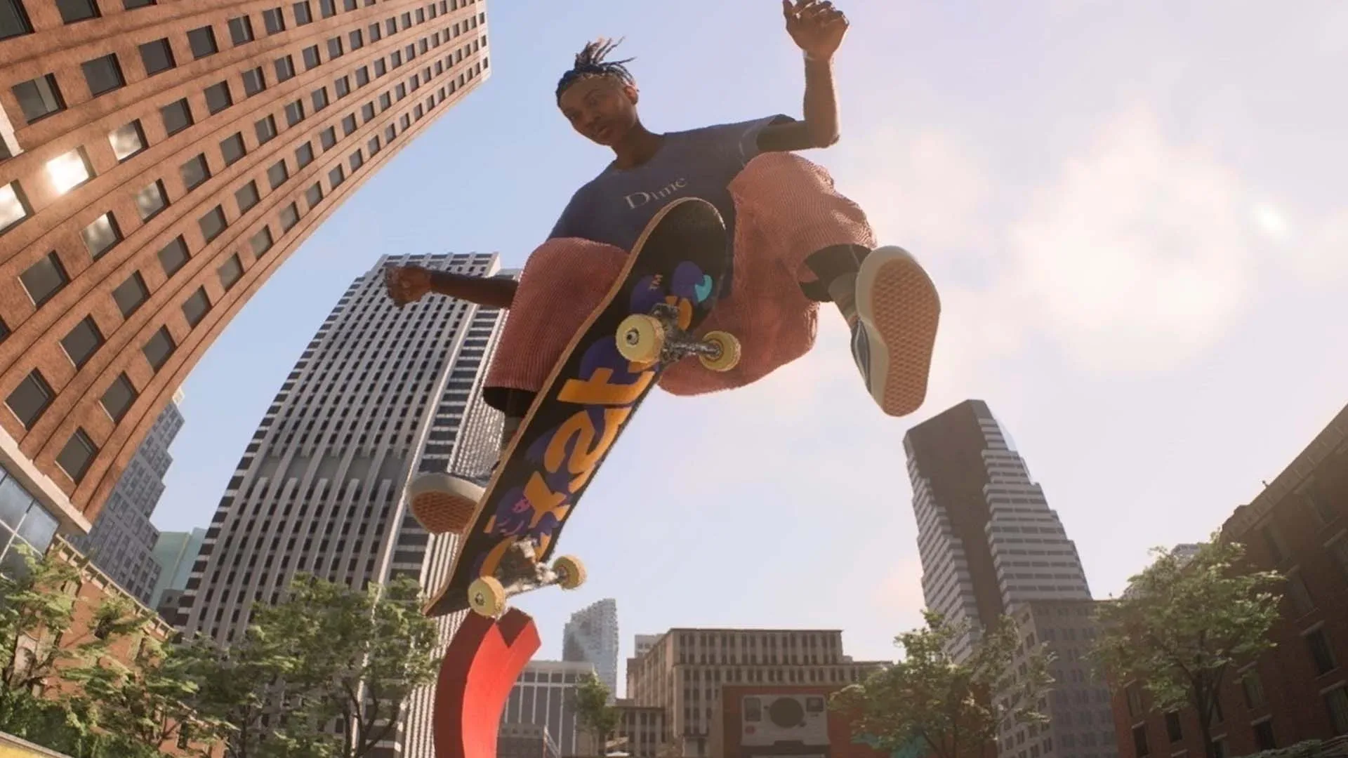 Skate player riding through a custom community-made map