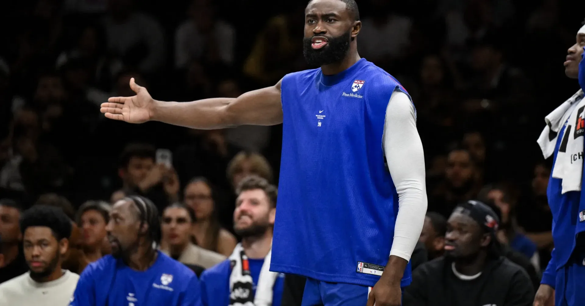 Jaylen Brown speaking during a basketball livestream