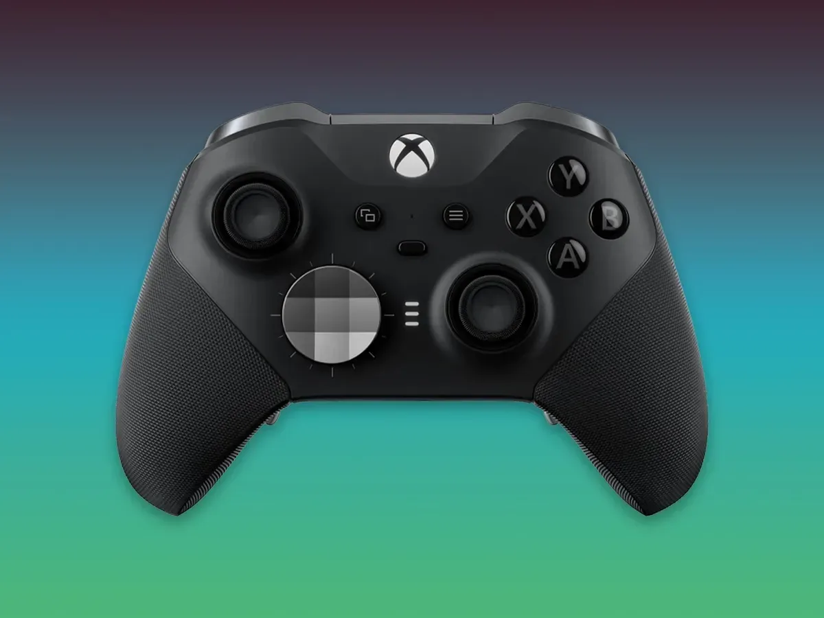 Close view of a premium game controller thumbstick and rear paddle controls