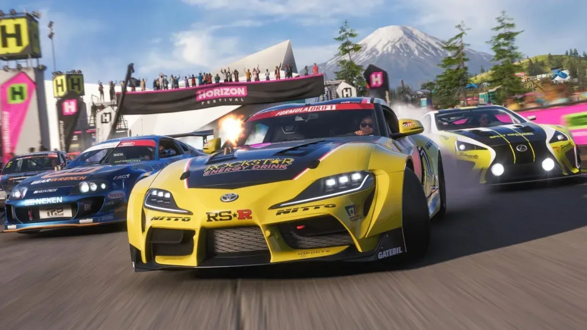Forza Horizon 6 driving scene on PlayStation 5 in Quality Mode