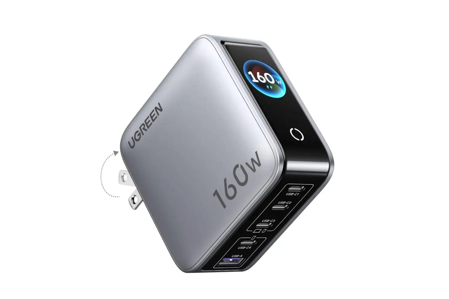 UGREEN Nexode Pro 160W five-port charger with USB-C and USB-A ports