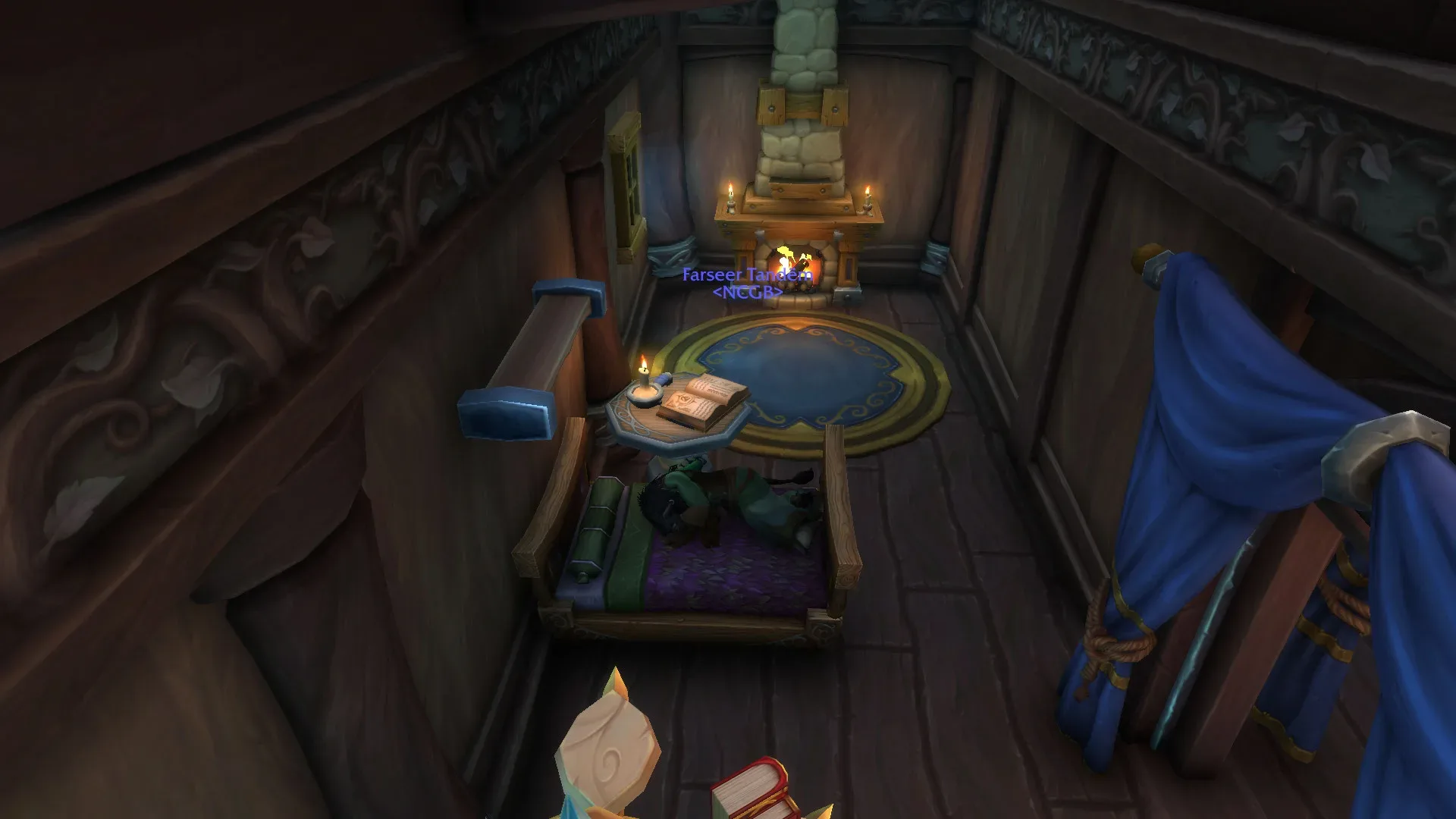 World of Warcraft housing exterior with faction-styled architecture