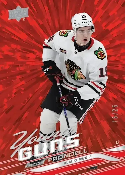 Anton Frondell Young Guns Red Outburst card from 2026-27 Upper Deck Series 1