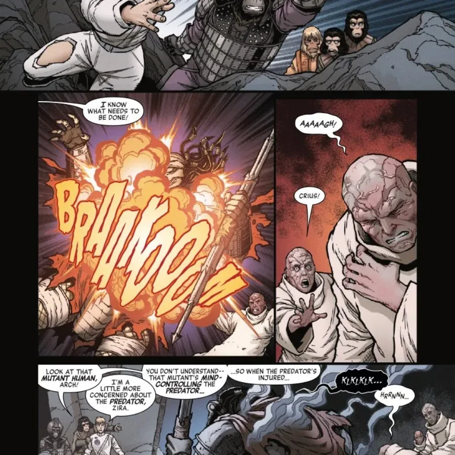 Predator vs. the Planet of the Apes #4 Puts a Betrayal at the Center of Its Three-Way War