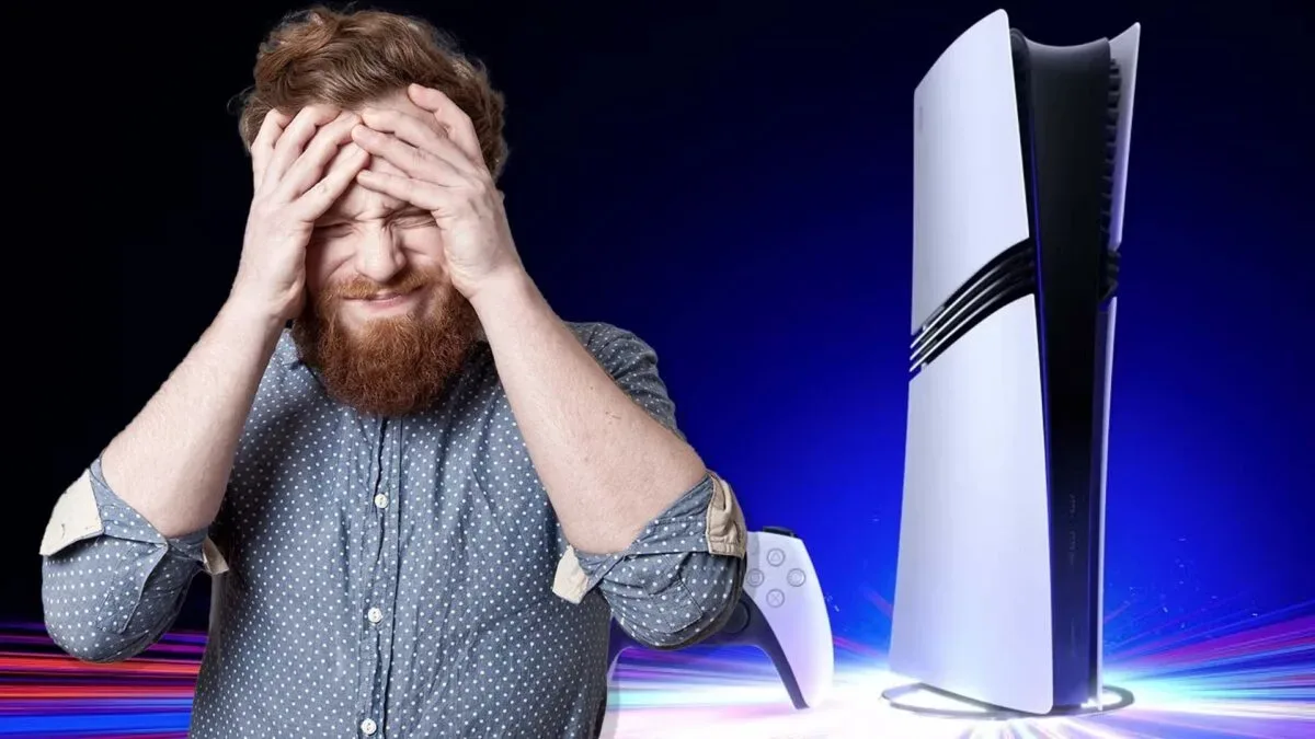 A PlayStation 5 Pro console beside a price tag showing a $1,400 pre-owned listing