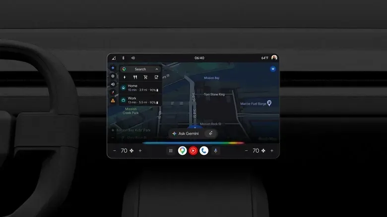 Diagram comparing Android Auto, Android Automotive and Google Built-in