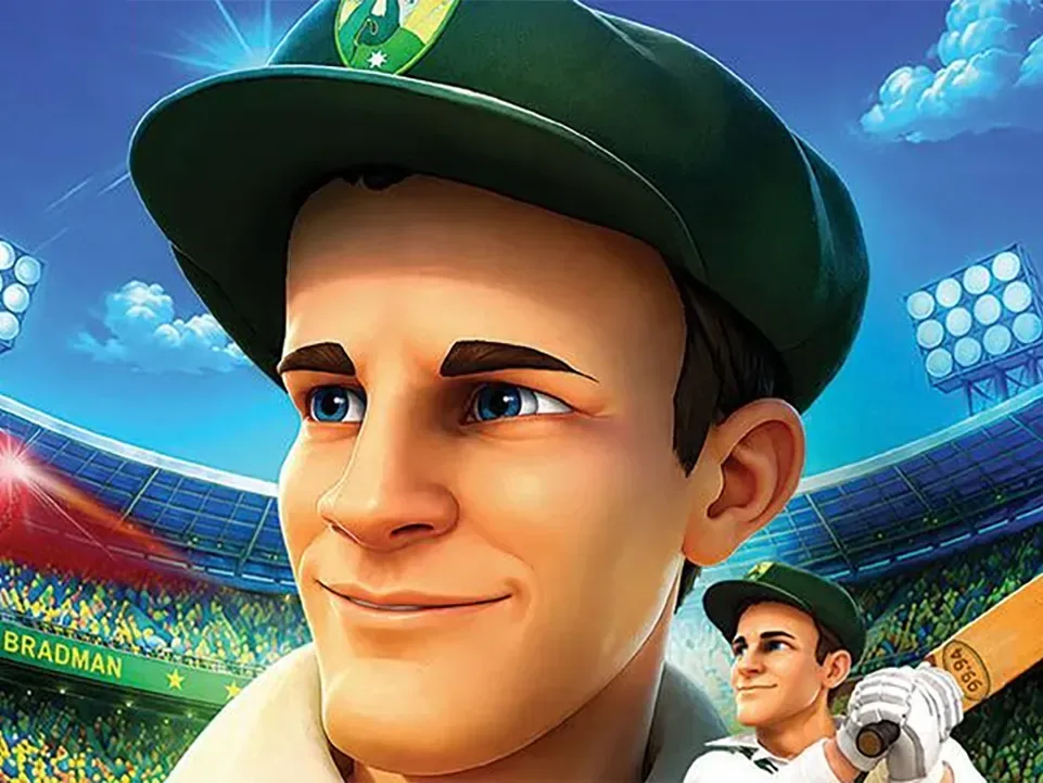 Don Bradman Cricket Jr gameplay showing a batting shot