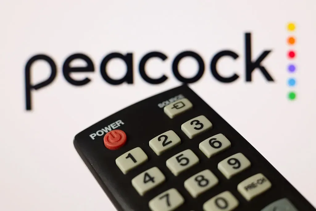 Peacock streaming service pricing and subscription options displayed on a television interface
